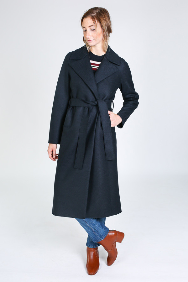 Harris Wharf London Boxy Duster Coat in dark blue Harris Wharf London Boxy Duster Coat in dark blue