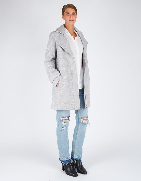 Minimum Berrit Outerwear White Grey Melange Minimum Berrit Outerwear White Grey Melange