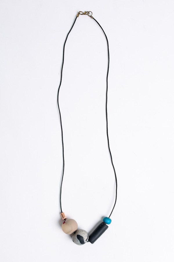 Pepper Train The Everyday Necklace in black/stone/teal Pepper Train The Everyday Necklace in black/stone/teal