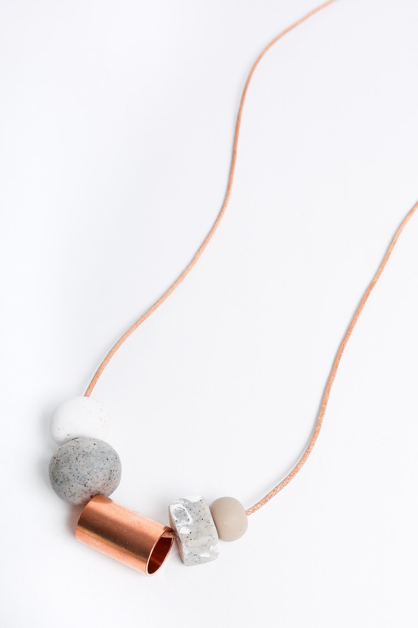 Pepper Train The Everyday Necklace in white/stone/nude Pepper Train The Everyday Necklace in white/stone/nude