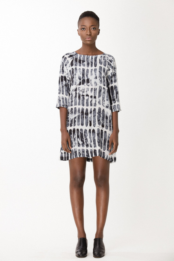 Osei-Duro Linter Dress in Black Chalk Osei-Duro Linter Dress in Black Chalk