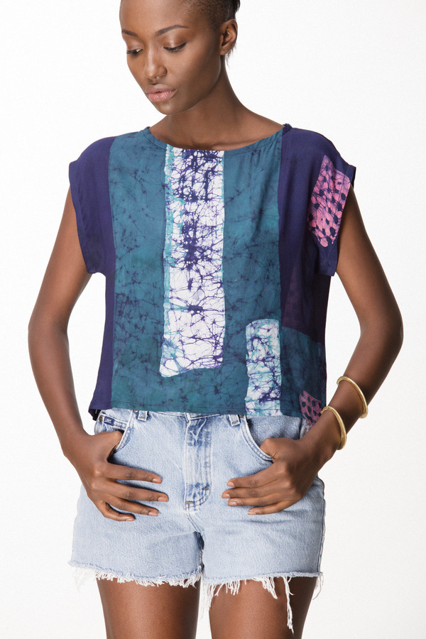 Osei-Duro Maena Shell in Navy Rubics Osei-Duro Maena Shell in Navy Rubics