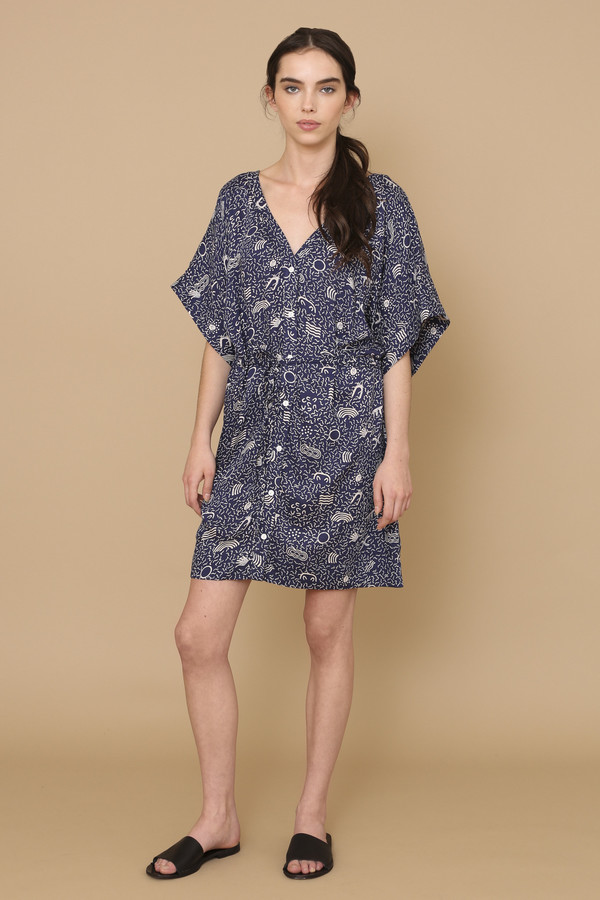 Osei-Duro Toss Kimono in Cobalt Doodlebop Osei-Duro Toss Kimono in Cobalt Doodlebop