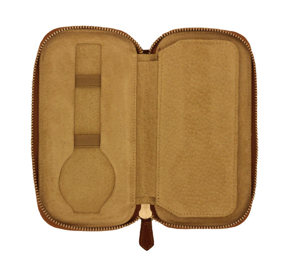 Dual Watch Zip Pouch - Brown Dual Watch Zip Pouch - Brown