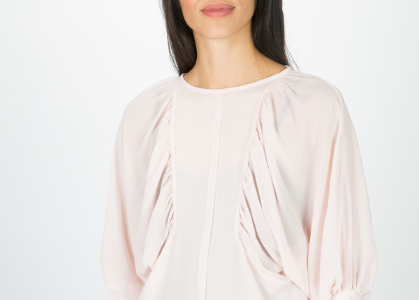 Amelia Toro Gathered Silk Crepe Blouse Amelia Toro Gathered Silk Crepe Blouse