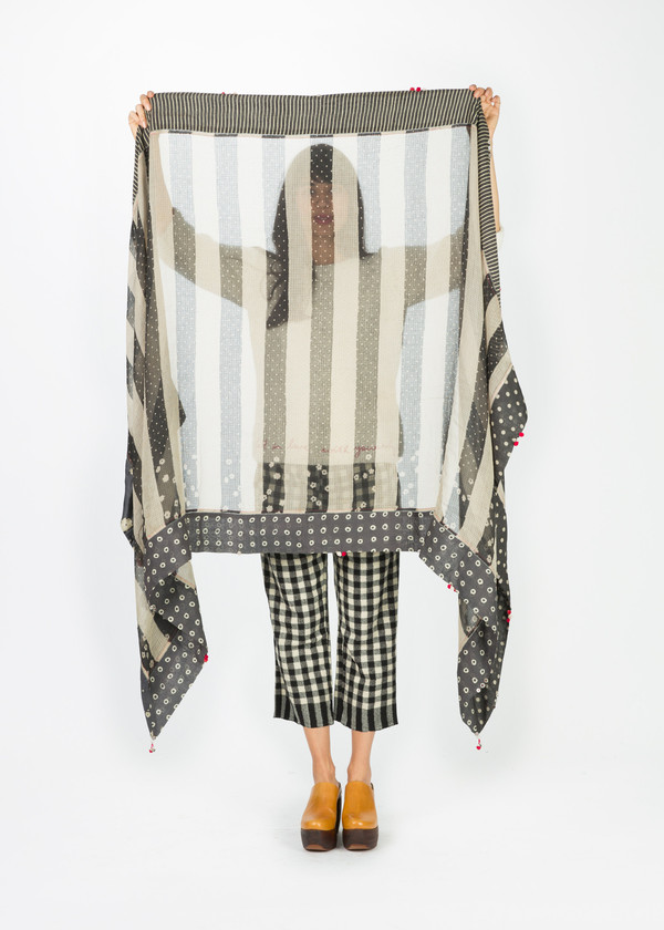 Pero Long Stripe and Poppy Scarf Pero Long Stripe and Poppy Scarf