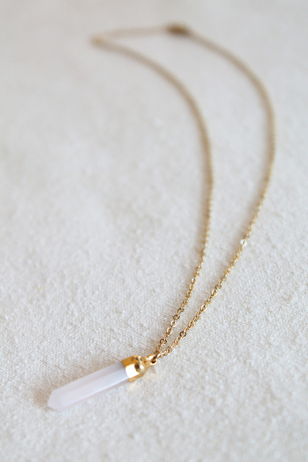sheila b baby rose quartz necklace sheila b baby rose quartz necklace