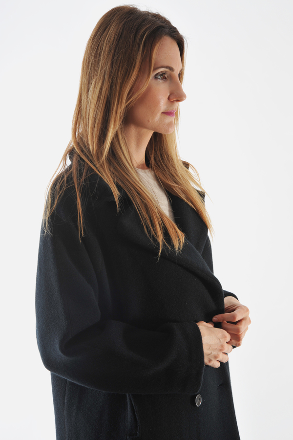 Black Cashmere Martel Coat by Oyuna Black Cashmere Martel Coat by Oyuna