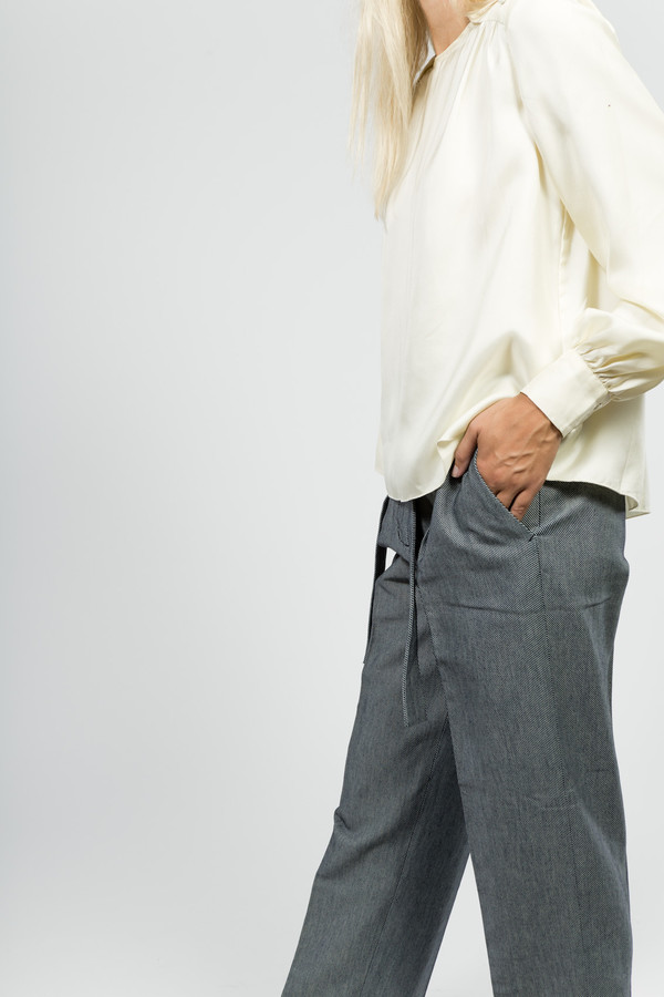 Trademark Silk Twill Shirred Blouse Trademark Silk Twill Shirred Blouse