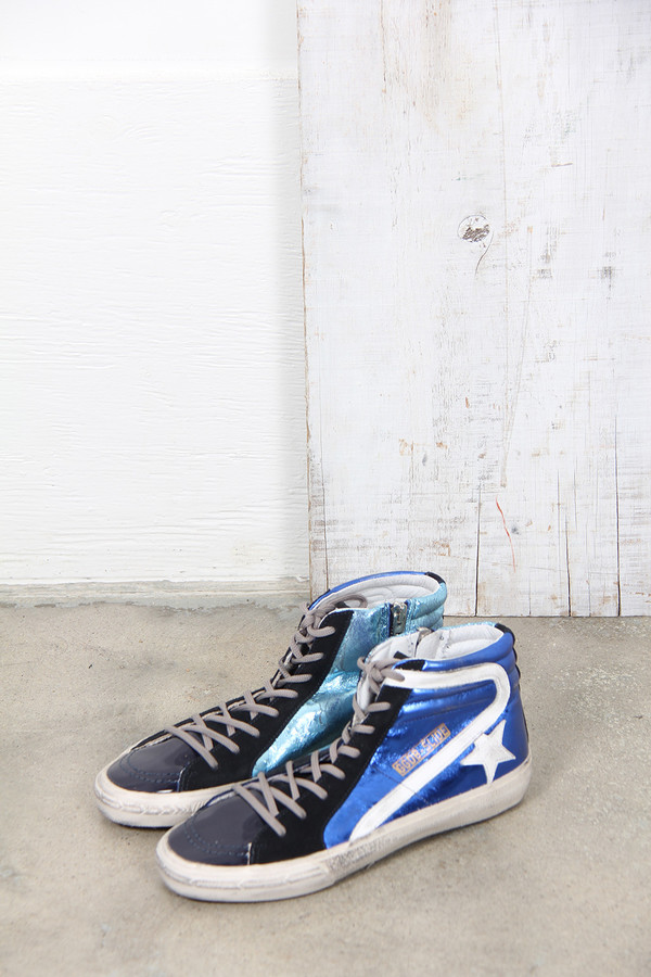 Golden Goose SLIDE SNEAKERS IN BLUE SHADES Golden Goose SLIDE SNEAKERS IN BLUE SHADES