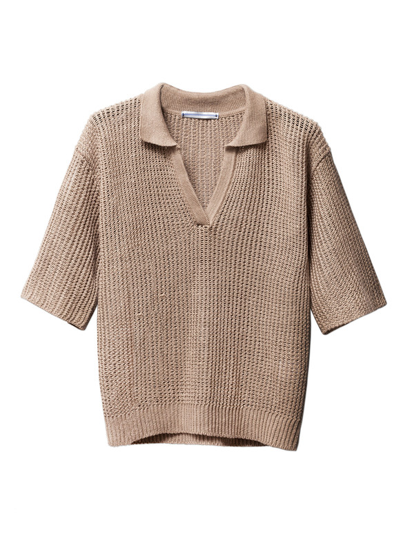 Cristaseya Womens Linen Polo Khaki Cristaseya Womens Linen Polo Khaki