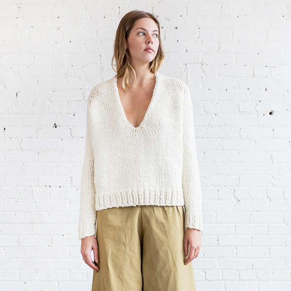 Anaak Mori Handknit Oversize V-Neck Pullover Anaak Mori Handknit Oversize V-Neck Pullover