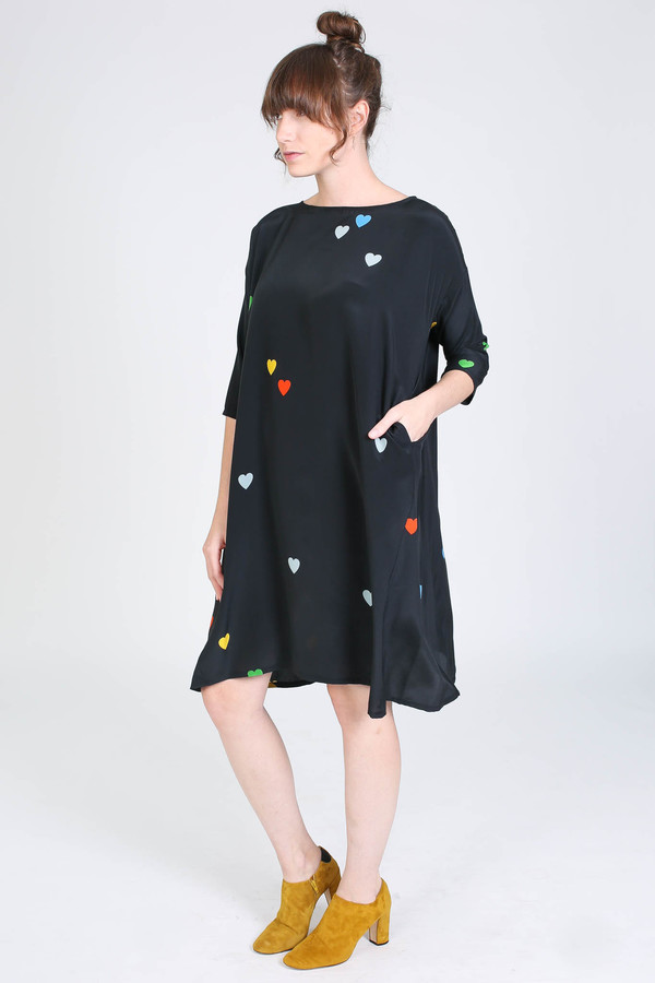 Creatures of Comfort Roman dress in heart print Creatures of Comfort Roman dress in heart print