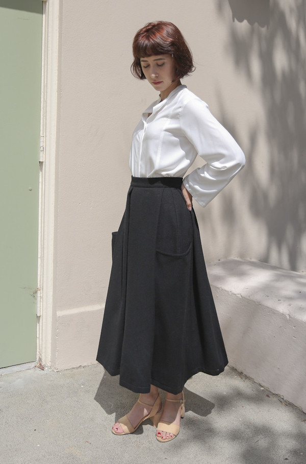 Wolcott : Takemoto Jim Blouse in White Wolcott : Takemoto Jim Blouse in White