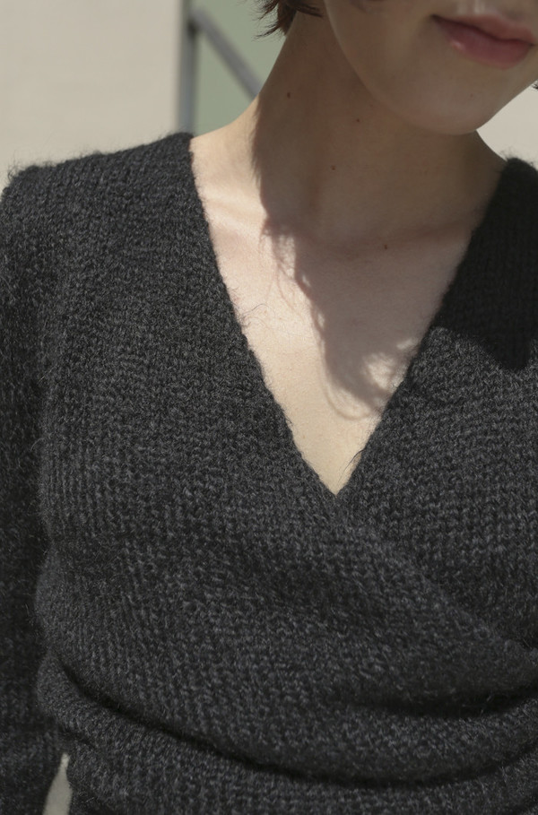 A Détacher Tiara Wrap Sweater in Black A Détacher Tiara Wrap Sweater in Black