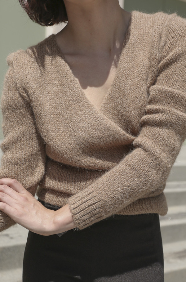 A Détacher Tiara Wrap Sweater in Honey A Détacher Tiara Wrap Sweater in Honey