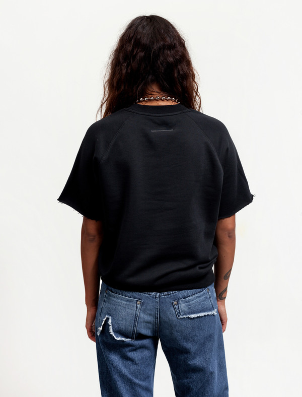 MM6 by Maison Margiela Womens Brushed Sweatshirt Tee Black MM6 by Maison Margiela Womens Brushed Sweatshirt Tee Black