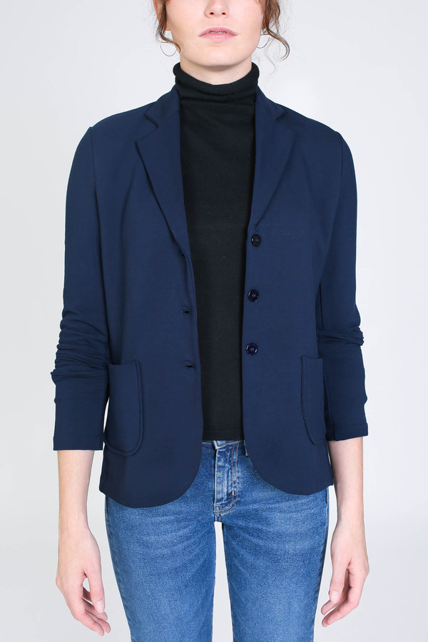 Majestic French terry blazer in marine Majestic French terry blazer in marine