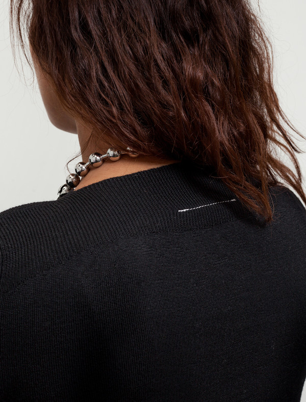 MM6 by Maison Margiela Womens Tie Sleeves Top Black MM6 by Maison Margiela Womens Tie Sleeves Top Black