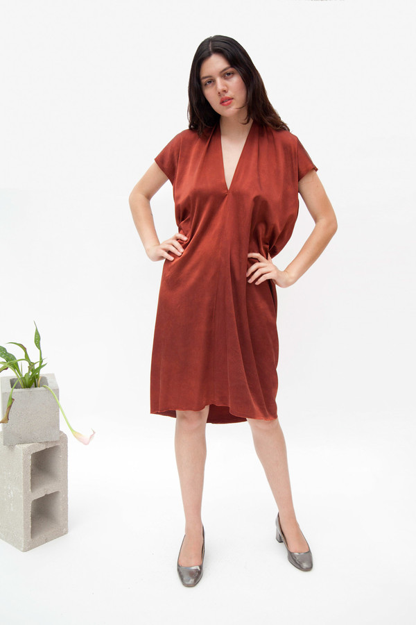 Miranda Bennett Everyday Dress, Silk Charmeuse in Claret Miranda Bennett Everyday Dress, Silk Charmeuse in Claret
