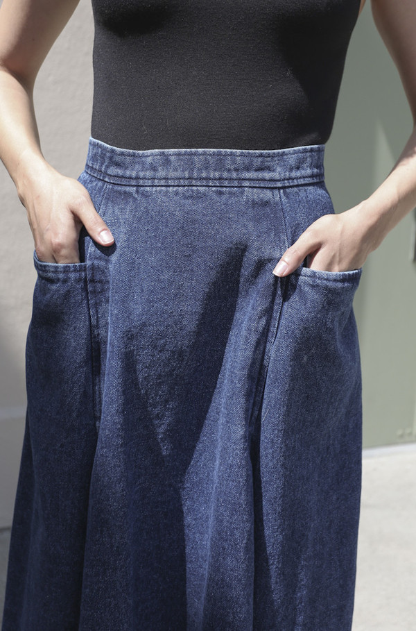 CARLEEN Denim Pocket Skirt in Blue CARLEEN Denim Pocket Skirt in Blue
