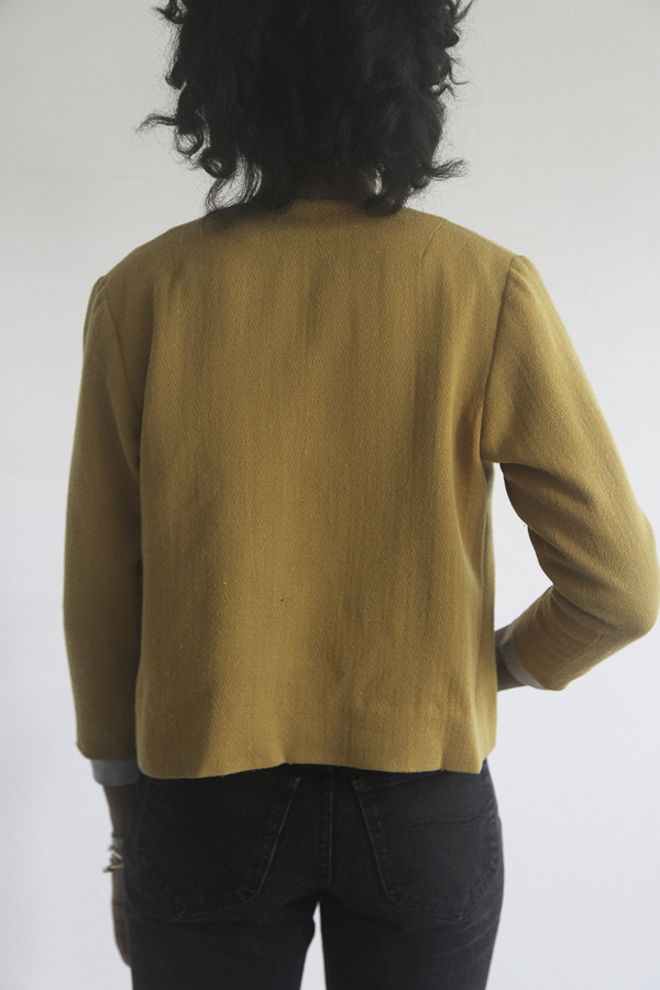 The Shudio Vintage Cropped Mustard Bow Jacket The Shudio Vintage Cropped Mustard Bow Jacket