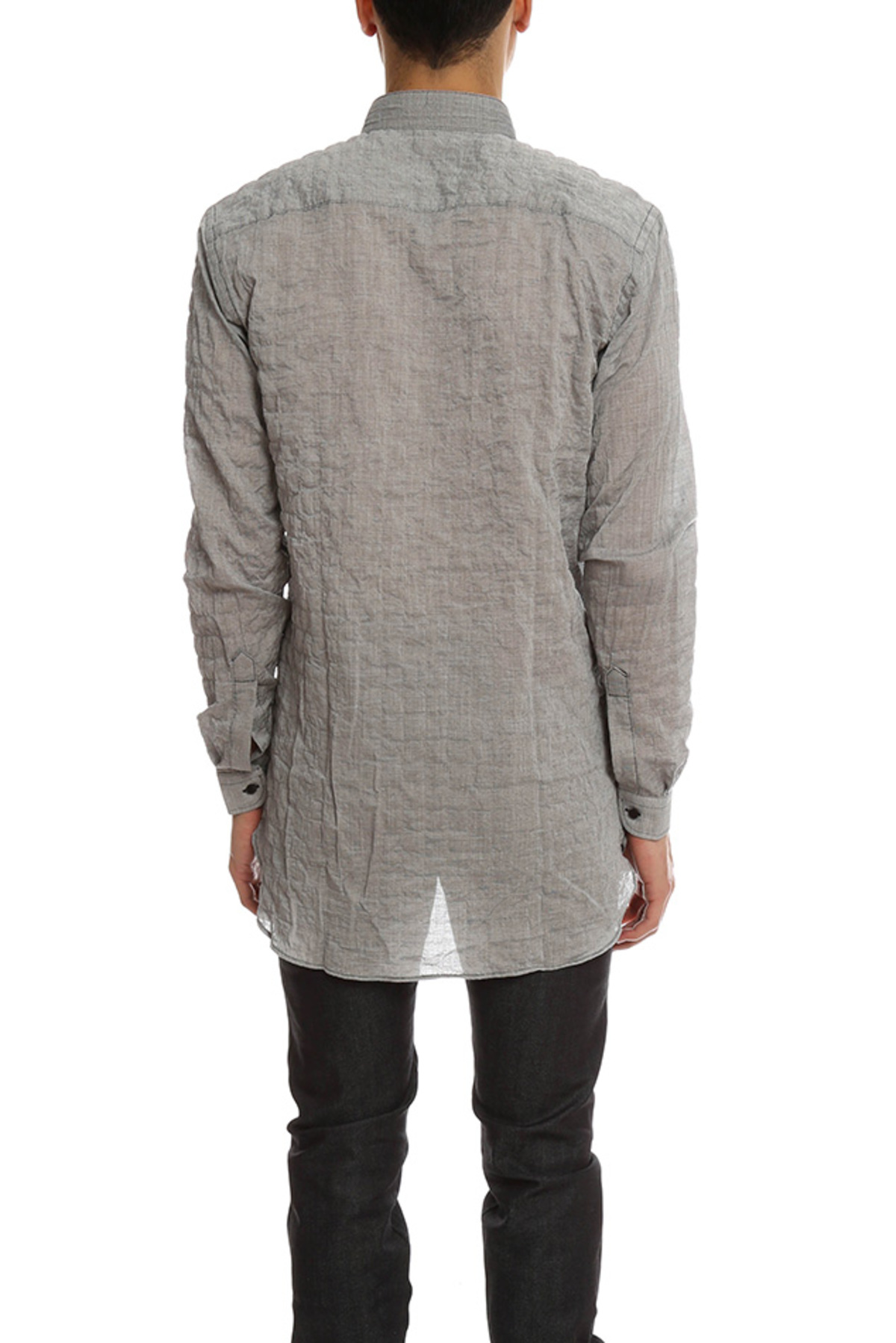 Naked & Famous Crinkle Horizontal Stripes Slim Shirt