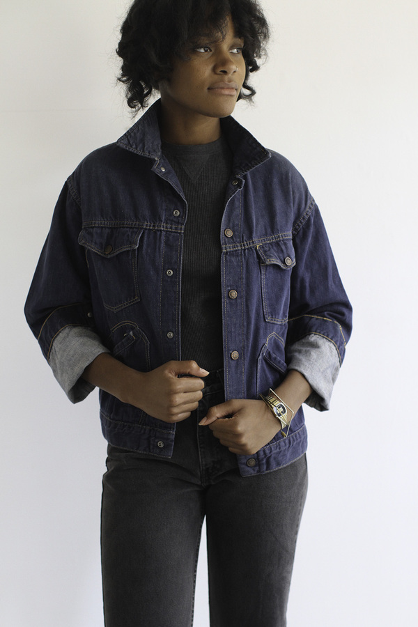 The Shudio Vintage Dark Denim Western Jacket The Shudio Vintage Dark Denim Western Jacket