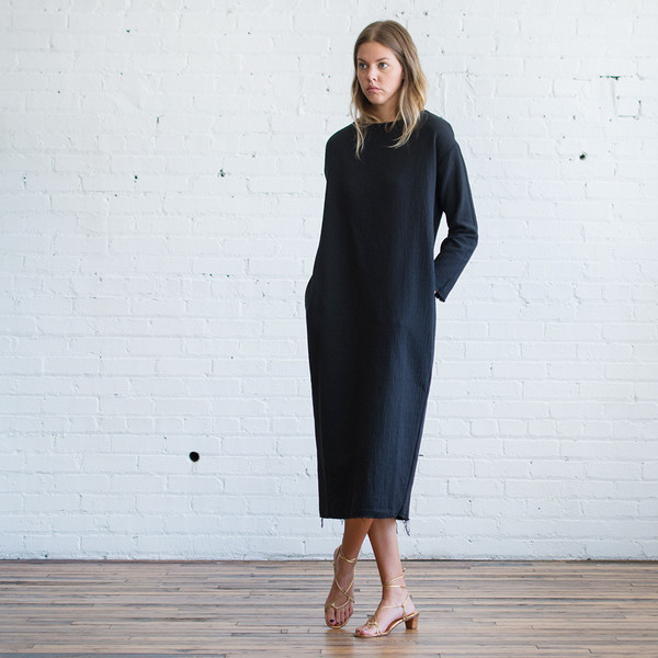 Black Crane Quilted Long Dress Black Crane Quilted Long Dress