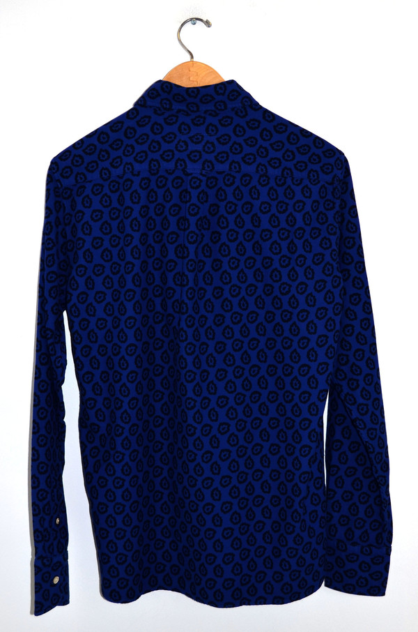 Men's Maison Kitsune Flying Spark Shirt Blue Men's Maison Kitsune Flying Spark Shirt Blue