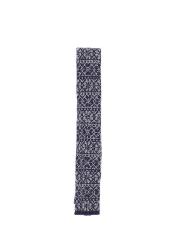 Engineered Garments Cashmere Knit Tie Navy Fairisle Engineered Garments Cashmere Knit Tie Navy Fairisle