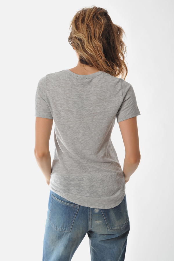 Slub Crew Neck Heather Grey Tee by ATM Slub Crew Neck Heather Grey Tee by ATM