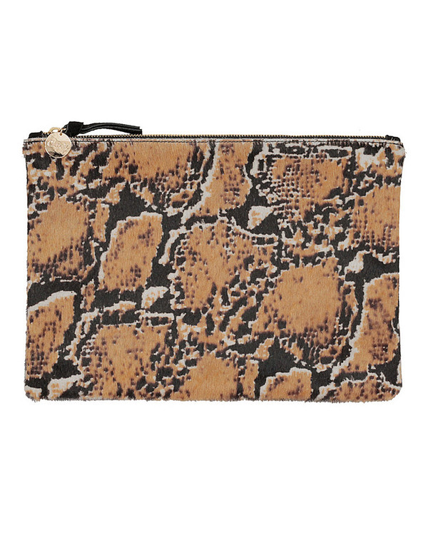 Clare V. Flat Clutch In Snake Print Calf Hair Clare V. Flat Clutch In Snake Print Calf Hair