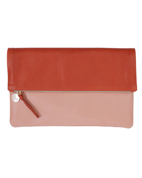 Clare V. Foldover Clutch in Sienna & Blush Clare V. Foldover Clutch in Sienna & Blush