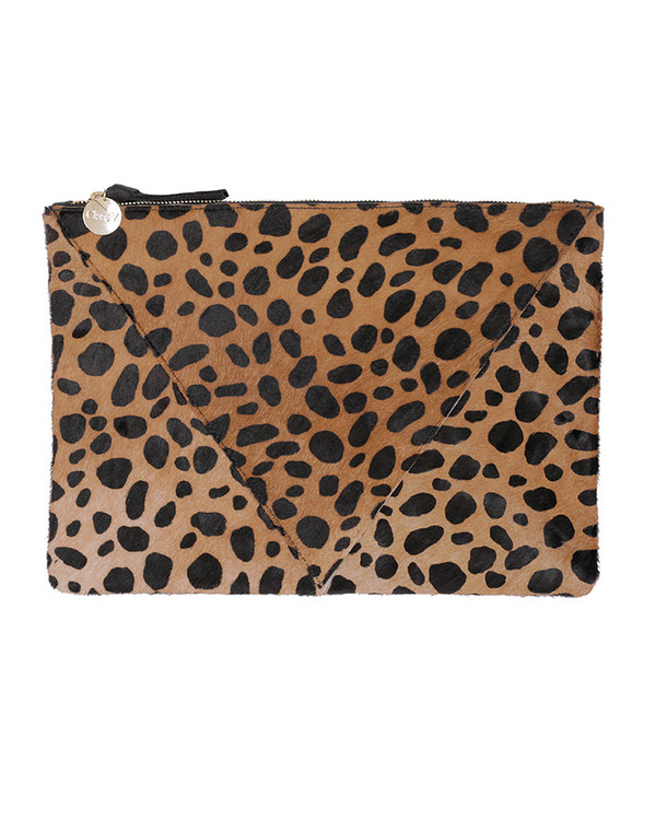 Clare V. Leopard Patchwork Flat Clutch Clare V. Leopard Patchwork Flat Clutch