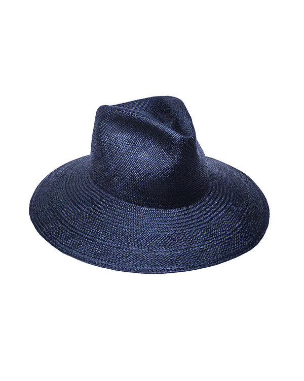 Clyde Panama Pinch Hat in Navy Straw Clyde Panama Pinch Hat in Navy Straw