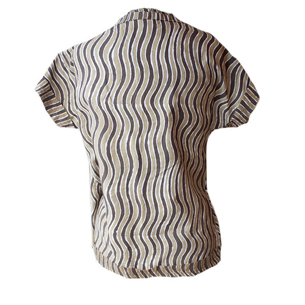 Utopic - Brown Batik Wrap Shirt Utopic - Brown Batik Wrap Shirt