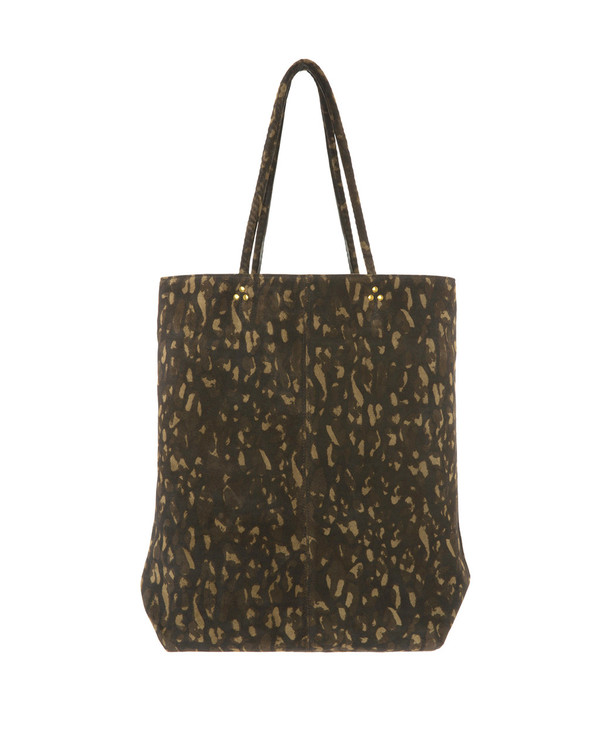 Jerome Dreyfuss Dario Tote in Leopard Kaki Suede Jerome Dreyfuss Dario Tote in Leopard Kaki Suede
