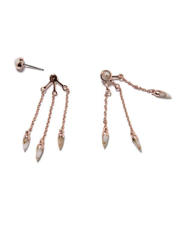 Pamela Love Rose Gold Three Stone Ear Jackets with Bronze Calcite Pamela Love Rose Gold Three Stone Ear Jackets with Bronze Calcite