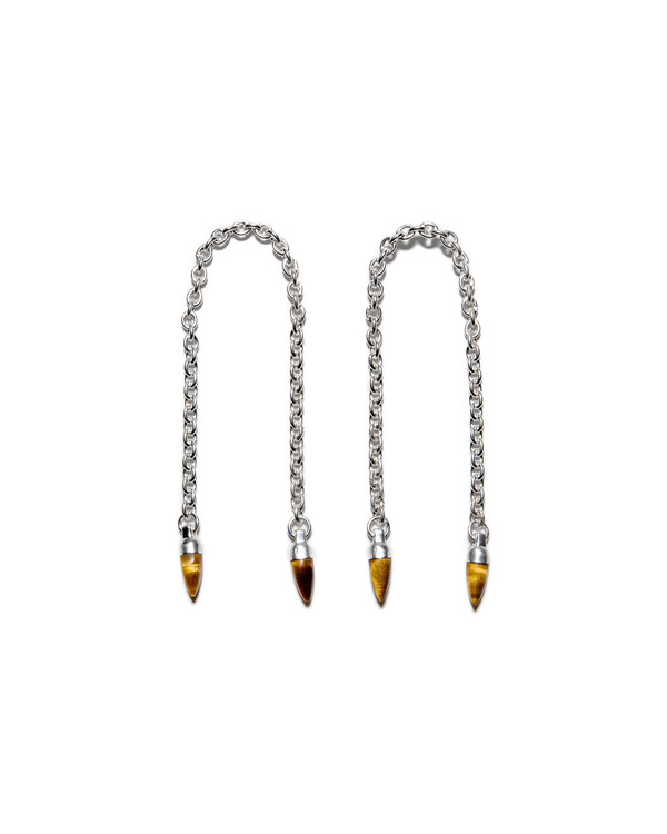 Pamela Love Silver Suspension Arch with Tiger's Eye Pamela Love Silver Suspension Arch with Tiger's Eye