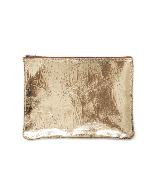 Tracey Tanner Large Flat Zip Pouch in Gold Foil Tracey Tanner Large Flat Zip Pouch in Gold Foil
