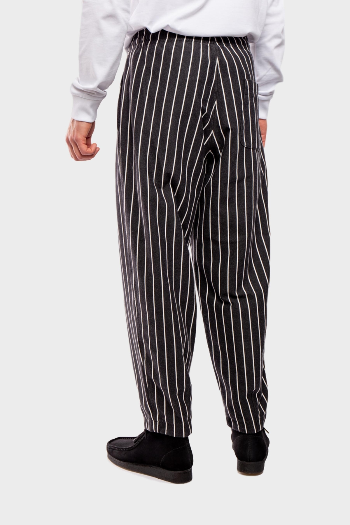 vertical striped pants black and white