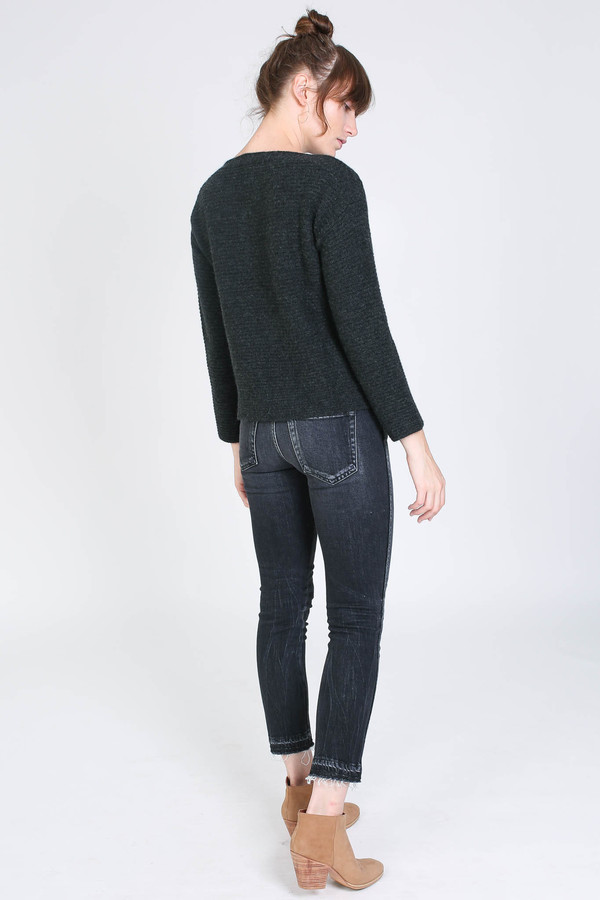 Evam Eva Camel wool stand pullover in Charcoal Evam Eva Camel wool stand pullover in Charcoal