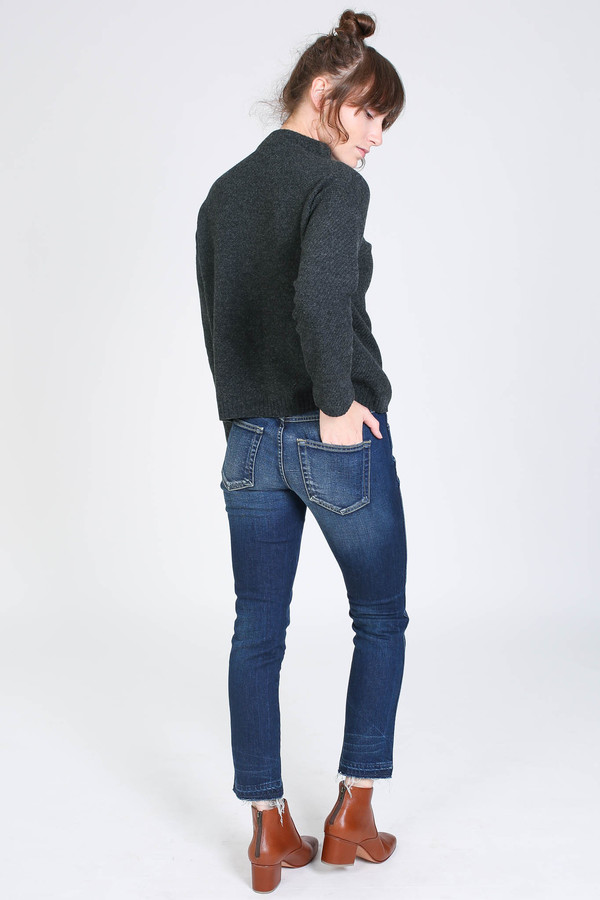 Evam Eva Wool Cashmere Stand Pullover in Charcoal Evam Eva Wool Cashmere Stand Pullover in Charcoal