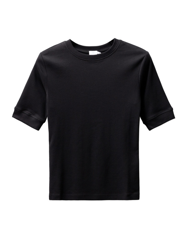 Sunspel Fine Rib T-Shirt - Black Sunspel Fine Rib T-Shirt - Black