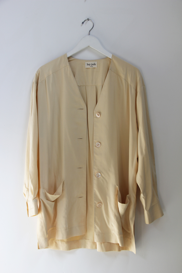 Hey Jude Cornmeal Silk Cardigan Hey Jude Cornmeal Silk Cardigan