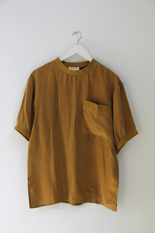 Hey Jude Mustard Silk Tee Hey Jude Mustard Silk Tee