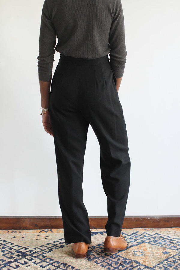 SomeLikeUs Vintage High Waist Wool Crepe Pleat Slacks SomeLikeUs Vintage High Waist Wool Crepe Pleat Slacks