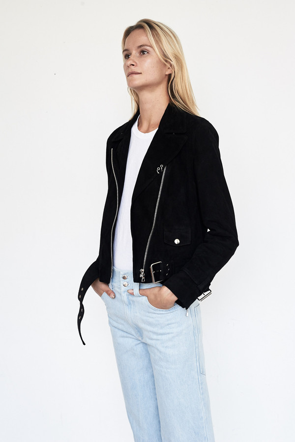 Sandy Liang Suede Delancey Motorcycle Jacket Sandy Liang Suede Delancey Motorcycle Jacket