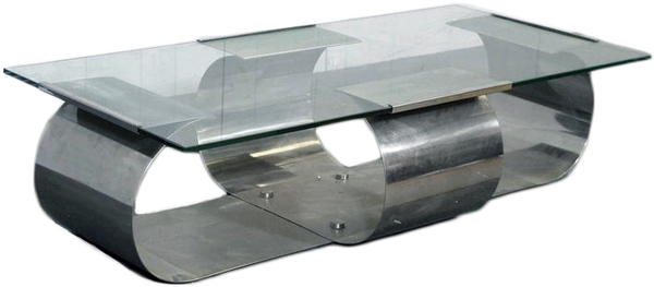 Chrome + Glass Coffee Table by Francois Monnet Chrome + Glass Coffee Table by Francois Monnet